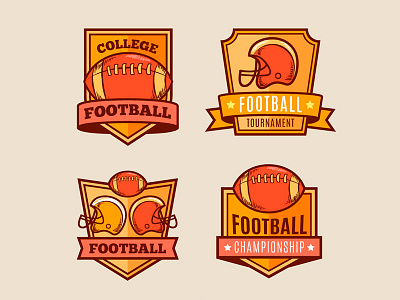 Vintage Football Badges american badges ball collection emblem football free freepik helmet logo rugby sport