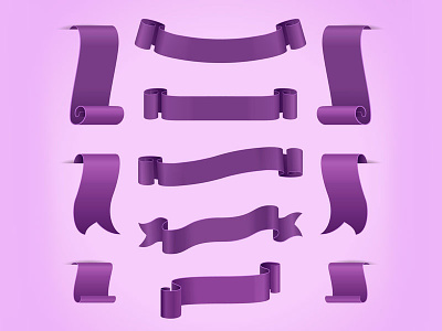 Purple Ribbons Collection banner decoration freepik ornamental pink purple realistic ribbons violet