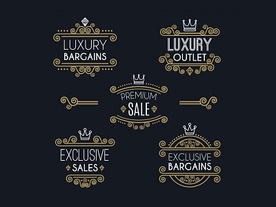 Luxury Badges badges crown emblem freepik ornamental premium retro royal sale stickers