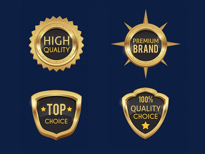 Golden golden shields and badges badges crest freepik golden label ornament premium quality shield sticker