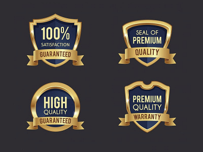 Golden golden shields and badges 02 badges crest freepik golden label ornament premium quality shield sticker