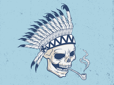 Indian Skull Illustration bones chief feathers freepik hand drawn illustration indian native pipe skull smoke vector