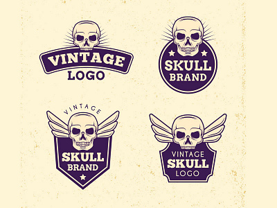 Skull Badges Collection 02 badges bones design freepik illustration labels logo skull vector vintage