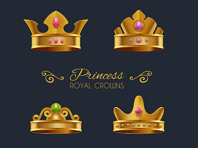 Royal Crowns Collection crown crowns freepik gold golden jewelry luxury power queen royalty vector