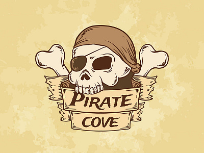 Vintage Pirate Skull Background bones cartoon freepik illustration pirate sailor skull treasure vintage