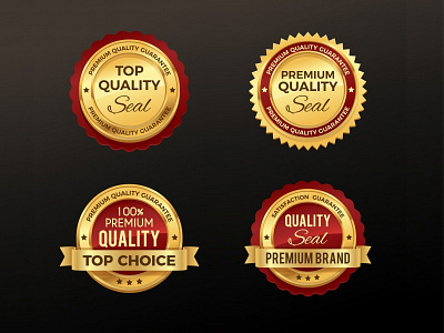 Golden Quality Labels brand choice emblem freepik golden logo premium quality recommended seal star