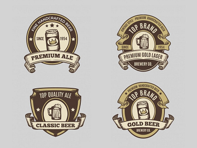 Beer Label Collection badge badges bar barrel beer beverage drawing drink hand drawn labels mug vintage