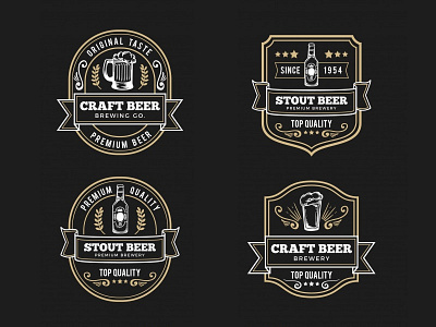 Beer Label Collection 02 badge badges bar barrel beer beverage drawing hand drawn labels mug vintage