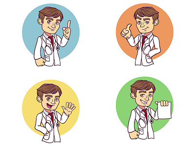 Doctor Mascot Collection 01 cartoon doctor freepik health healthcare mascot professional