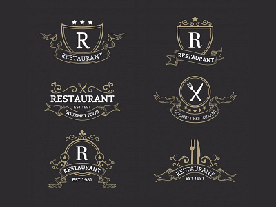 Restaurant Badges Collection brand classic elegant emblem food freepik logo restaurant vintage