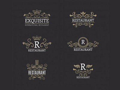 Restaurant Badges Collection brand classic elegant emblem food freepik golden logo restaurant vintage