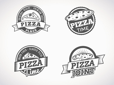 Vintage Pizza Logo Collection 02 brand fastfood food freepik logo pizza restaurant retro slice vintage