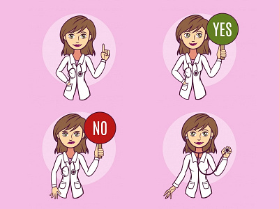 Doctor Woman Character Set care clinic doctor health healthcare lab laboratory lady mascot professional science woman