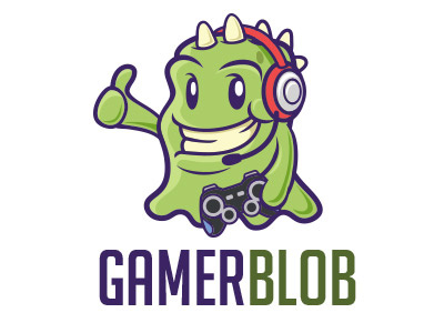 Gamer Monster Logo Template alien blob cute gamer gaming headset joypad mascot monster