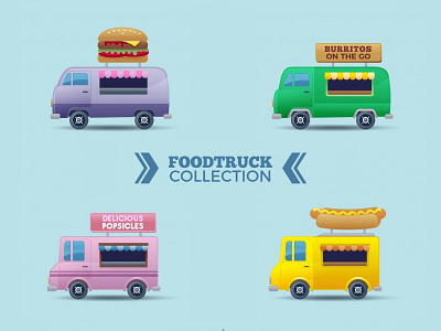 Food truck collection donut fast fast food flat design food food truck ice cream transport transportatio truck vehicle vintage