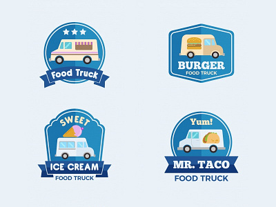 Food truck collection donut fast fast food flat design food food truck ice cream transport transportatio truck vehicle vintage