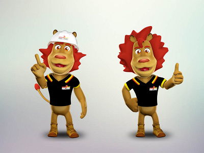 Construction Lion 3D Mascot 3d animal cartoon character constructor cute design lion mascot render