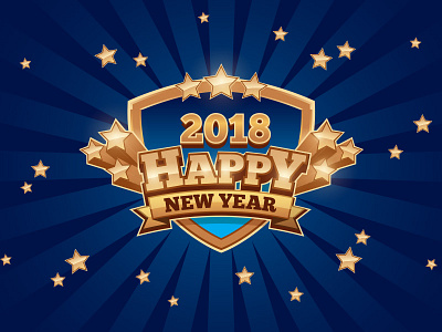 New Year Background 2018 badge celebrate design free golden happy new year sky star starry