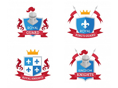 Medieval Knight Badges Collection badge crown emblem flag helmet kingdom knight logo medieval shield