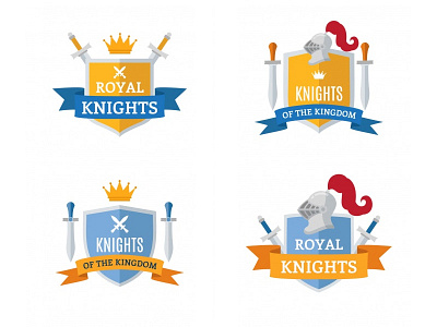 Medieval Knight Badges Collection badge crown emblem flag helmet kingdom knight logo medieval royal shield