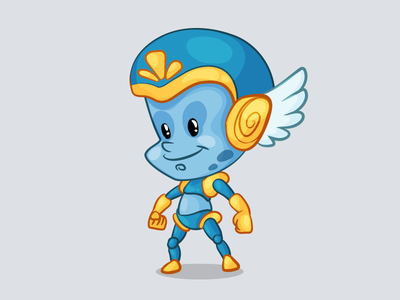 Mirko The Alien alien animation blue character cute design game helmet soldier vector
