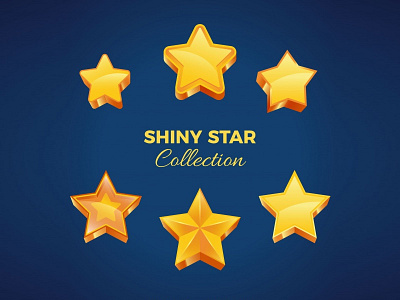 Golden Star Collection assets design freepik game golden shiny star vector