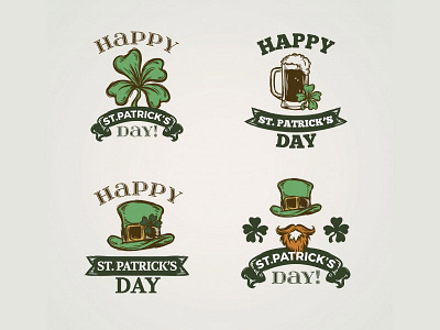 Saint Patrick badges collection badges beer brand clover festival freepik green handdrawn labels leprechaun logos saint patrick