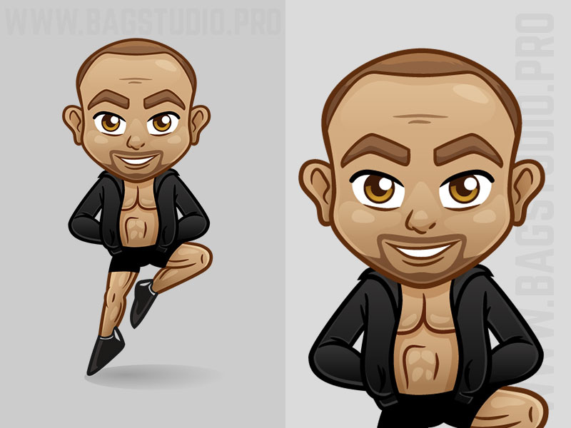 Jacket Guy Avatar character mascot illustration kawaii cartoon vector avatar dancer jacket