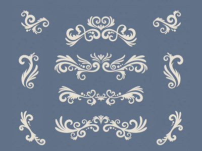 Vintage Ornaments Collection classic decorative design floral ornamentation ornaments set vector vintage