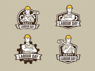 Vintage Labour Day Badges Collection