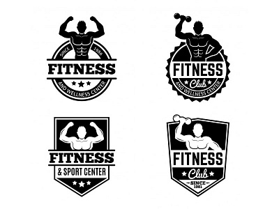 Gym & Fitness Badges Collection badges emblem exercise fitness gym label logo muscle sport training workout