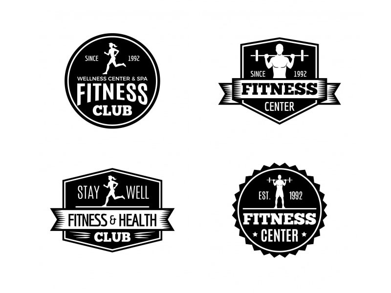 Gym & Fitness Badges Collection label workout sport training exercise logo emblem badges muscle fitness gym