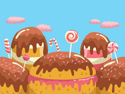 Candyland Background birthday candy candyland chocolate cream doughnut fantasy lollipop sweet swirl treat