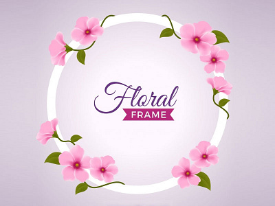 Realistic Floral Frame banner bloom blossom botanical flora floral flower frame nature pink spring vector