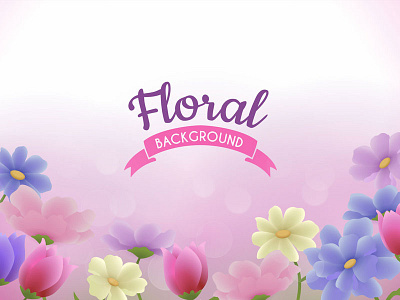 Floral Background bloom design floral flowers nature pink romantic spring tulips vector