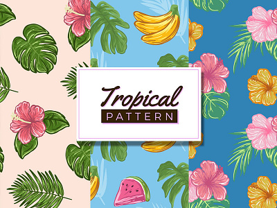 Tropical Pattern Collection aloha bananas flower freepik handdrawn island palmtree pattern summer tropical watermelon