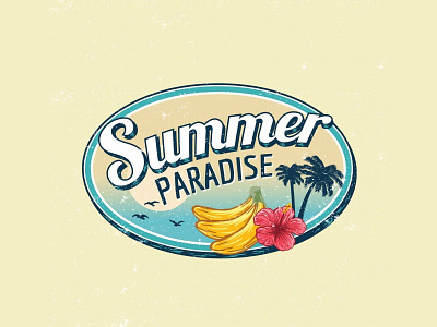 Tropical Background bananas beach flower logo palmtree summer tropical vacation vectordesign