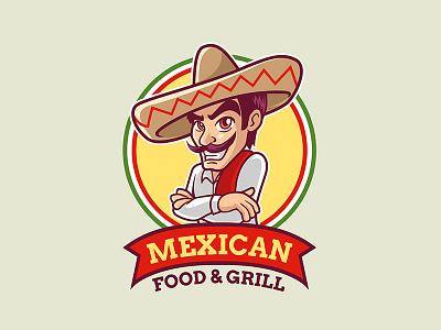 Mexican Logo Template burritos cartoon character charro food illustration mascot mexican mexico restaurant sombrero spicy texmex