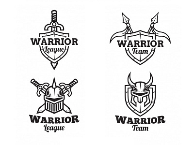 Warrior Logo Collection 01 axes badges helmet league logo shield spears sword team warrior weapons