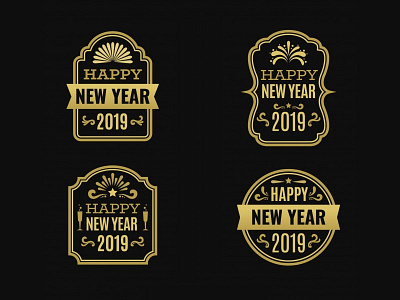 2019 New Year Badges Collection 2019 badges elegant emblem freepik golden logo luxury new year ornamental vintage