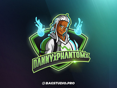 DannyPhantom Mascot Gamer Logo anime badge cartoon character esport gamer gaming hero illustrator logo logodesign mascot