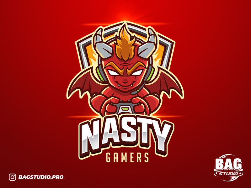 Devil gaming mascot design vector free download