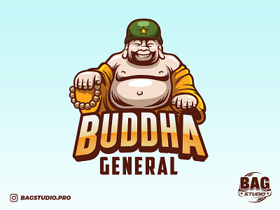 Buddha Esport Logo branding buddha character esport gaming general illustrator logo mascot military soldier