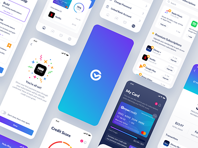 Grow Credit App Design app app design clean colorful components design system financial financial app interface ios app mobile mobile app modern simple theme ui ui kit user experience user interface ux