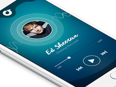 Rdio Music UI app blue blur ios iphone modern music player rdio sound ui ux