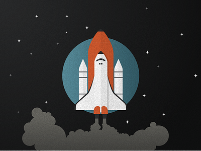 Space Rocket Illustration animation classic icon illustration logo nasa noise rocket shuttle sketch space