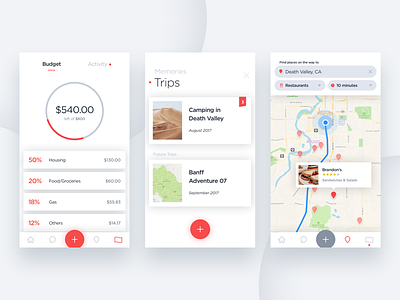 Road Trippin' App app app design apps interface ios modern product product design road trip slick ui ux