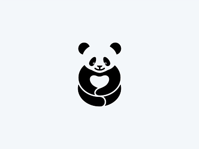 Panda negative space panda love