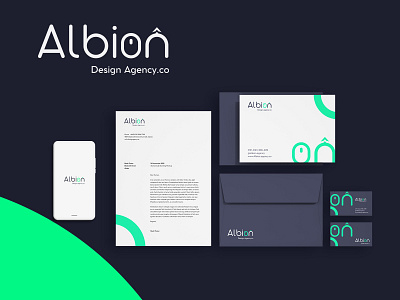 Albion Agency Stationary branding creative design creative design figma identity branding logo logo branding logos graphics logo design branding logo design concept logotype minimalist logo stationery ui ux user