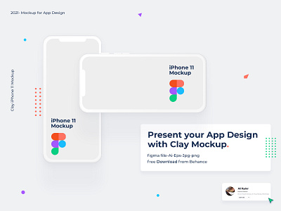 Clay Mockup app design clay mockup figma free download freebies illustration illustrator iphone 11 mockup minimal app vector